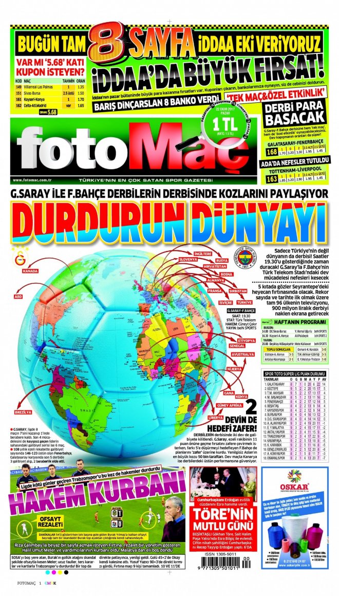 22.10.2017 GAZETE MANŞETLERİ 18